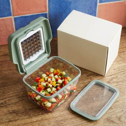 Manual Vegetable Chopper with Storage Container