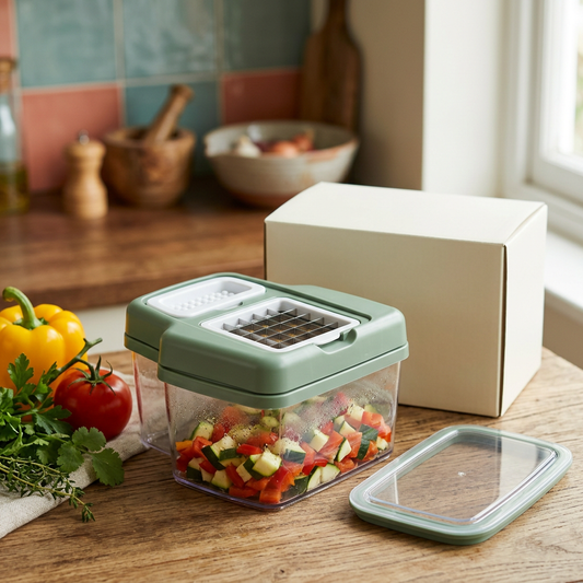 Manual Vegetable Chopper with Storage Container