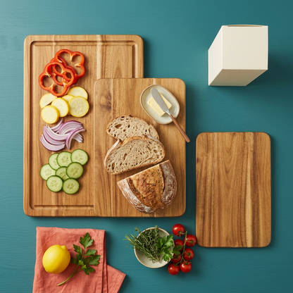 Acacia Wood Cutting Board Set