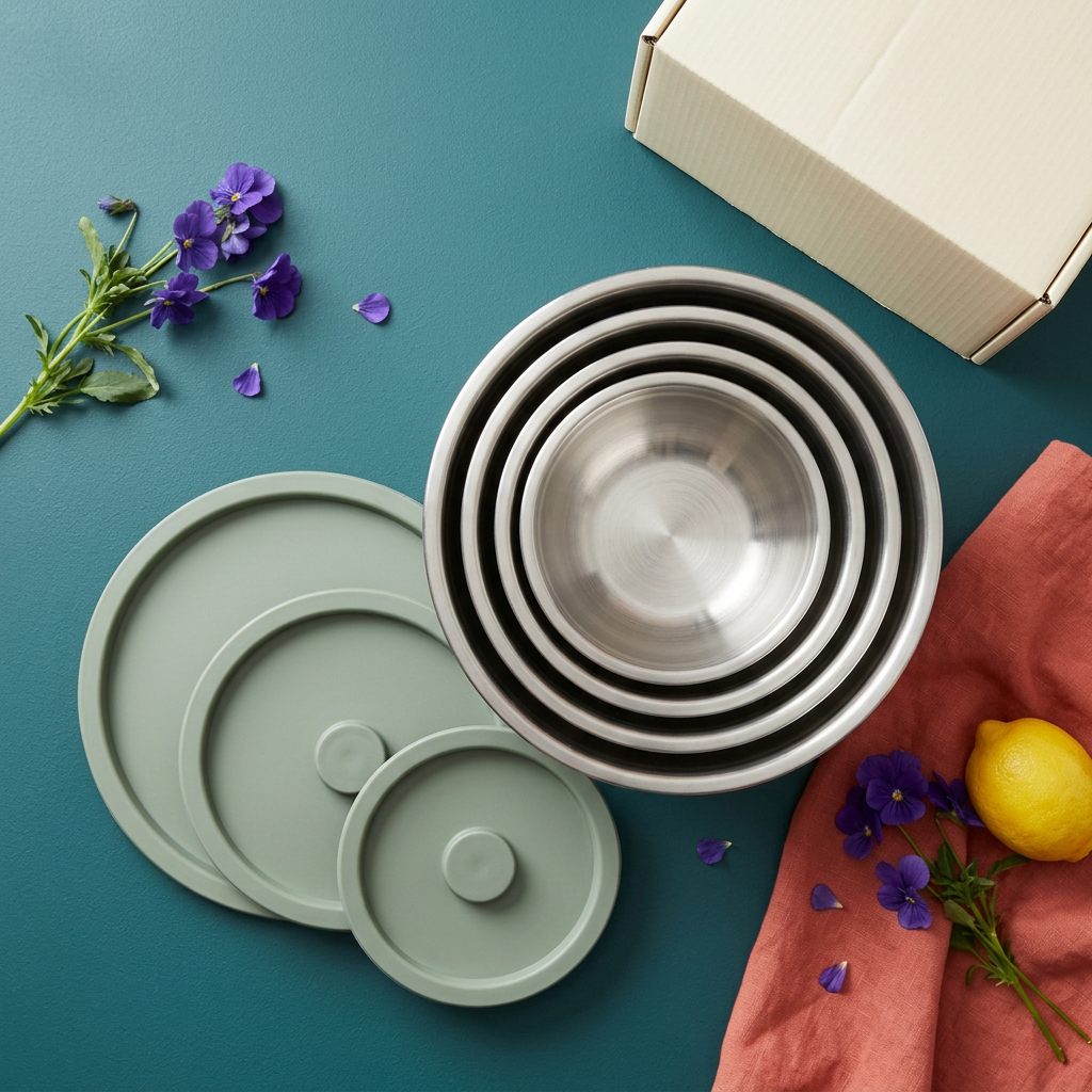 Nested mixing bowl design detail