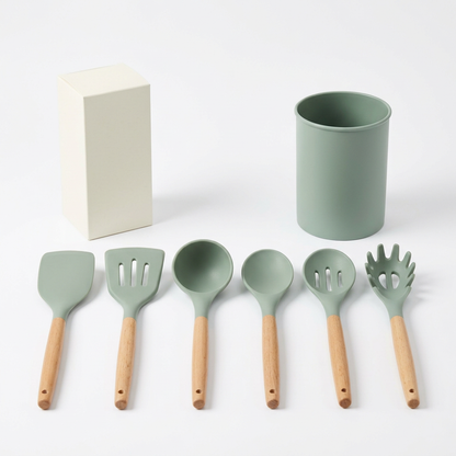 Silicone Kitchen Utensil Set with Holder