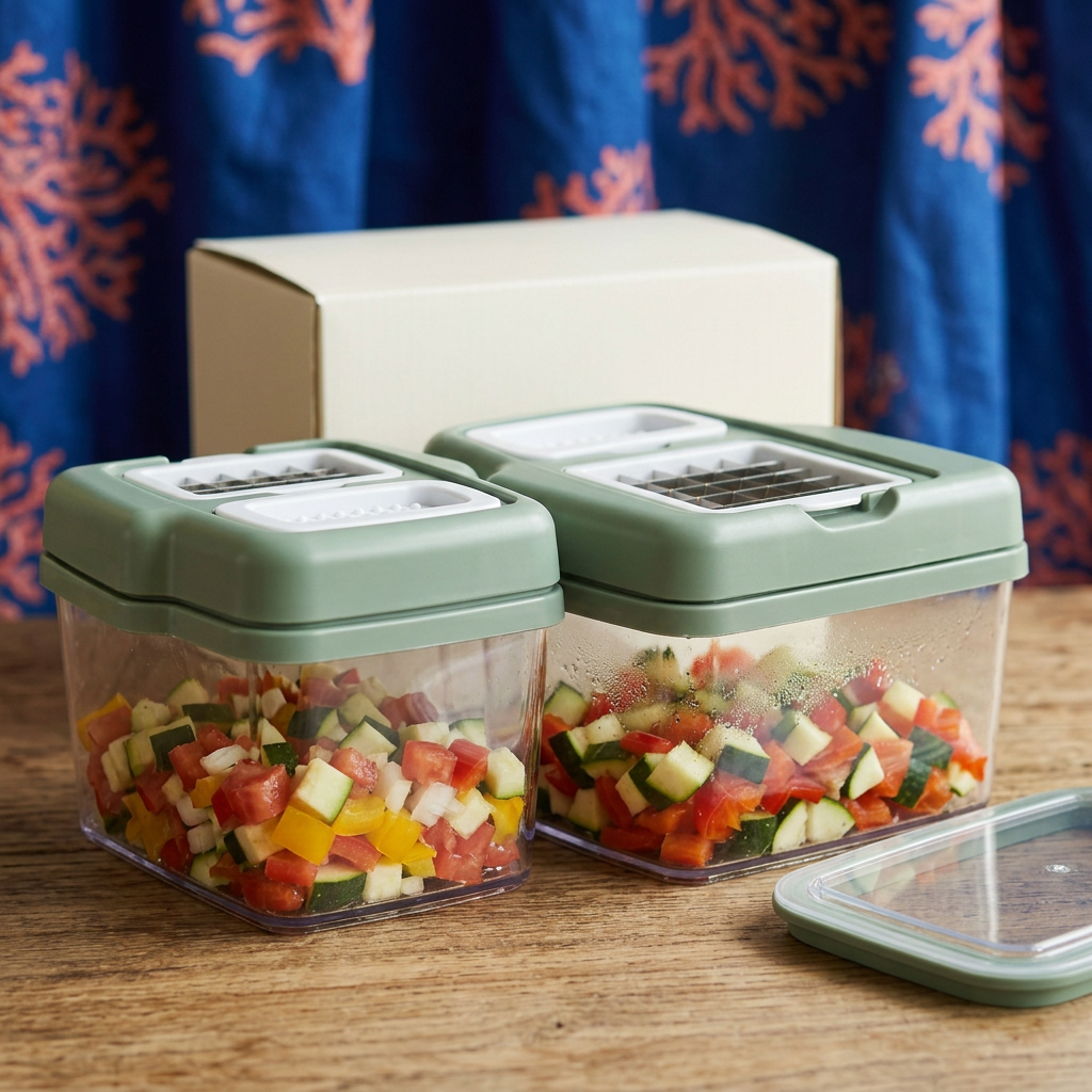 Manual Vegetable Chopper with Storage Container