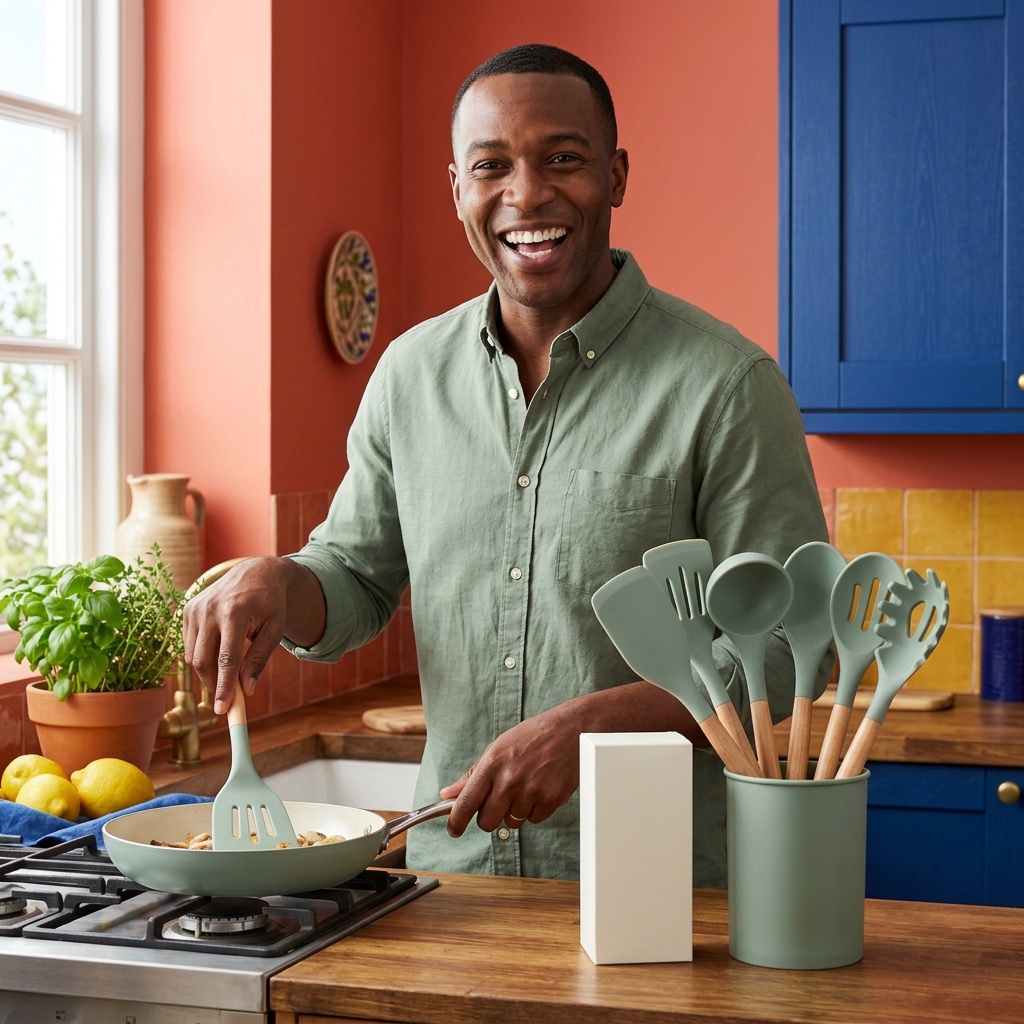 Silicone Kitchen Utensil Set with Holder