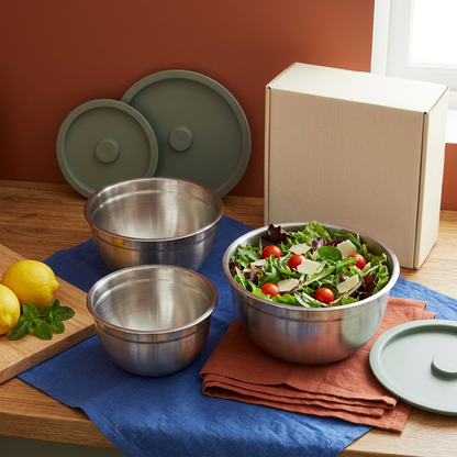 Mixing bowl set concept, kitchen view