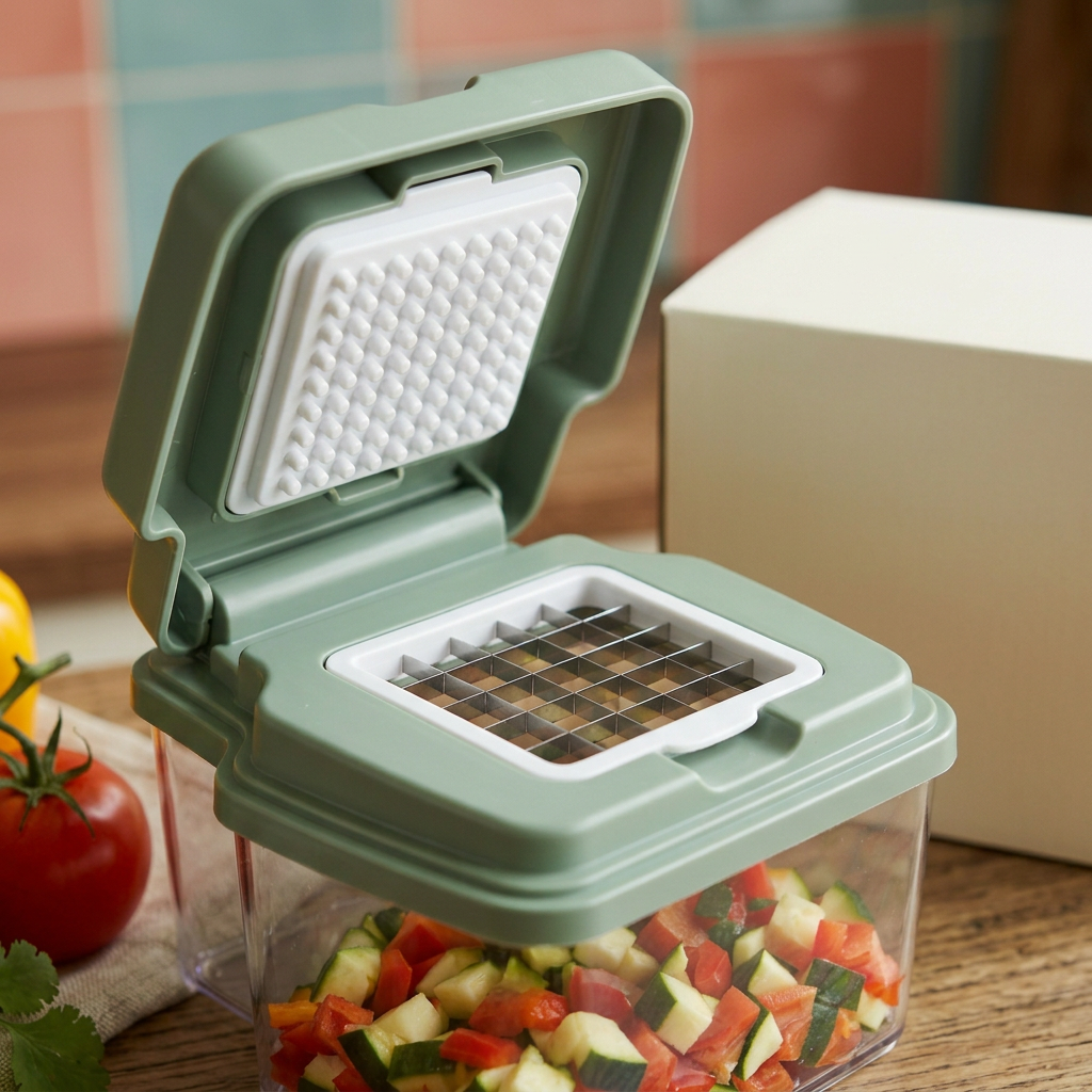 Manual Vegetable Chopper with Storage Container