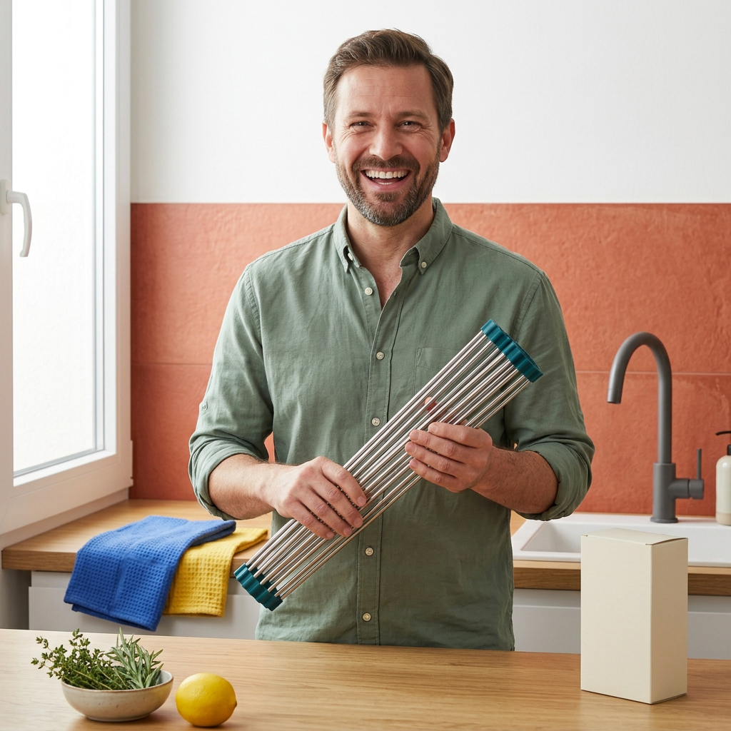 Adjustable Over-Sink Roll-Up Drying Rack